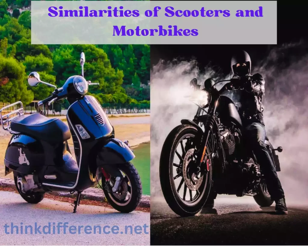 Similarities of Scooters and Motorbikes