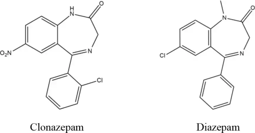 Similarities between Clonazepam and Diazepam